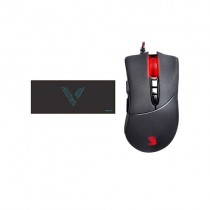 A4TECH Bloody V3MA Wired Black Gaming Mouse And Rapoo V1XL Black Mouse Pad Combo