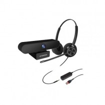 Inbertec C10DJU Duo USB & 3.5mm Jack Noise Cancelling Black Headphone And Hyundai HYS-001 1080p Video Camera Webcam Combo