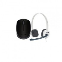 Logitech H150 STEREO Headset (White) And Logitech M171 Grey Wireless Mouse Combo